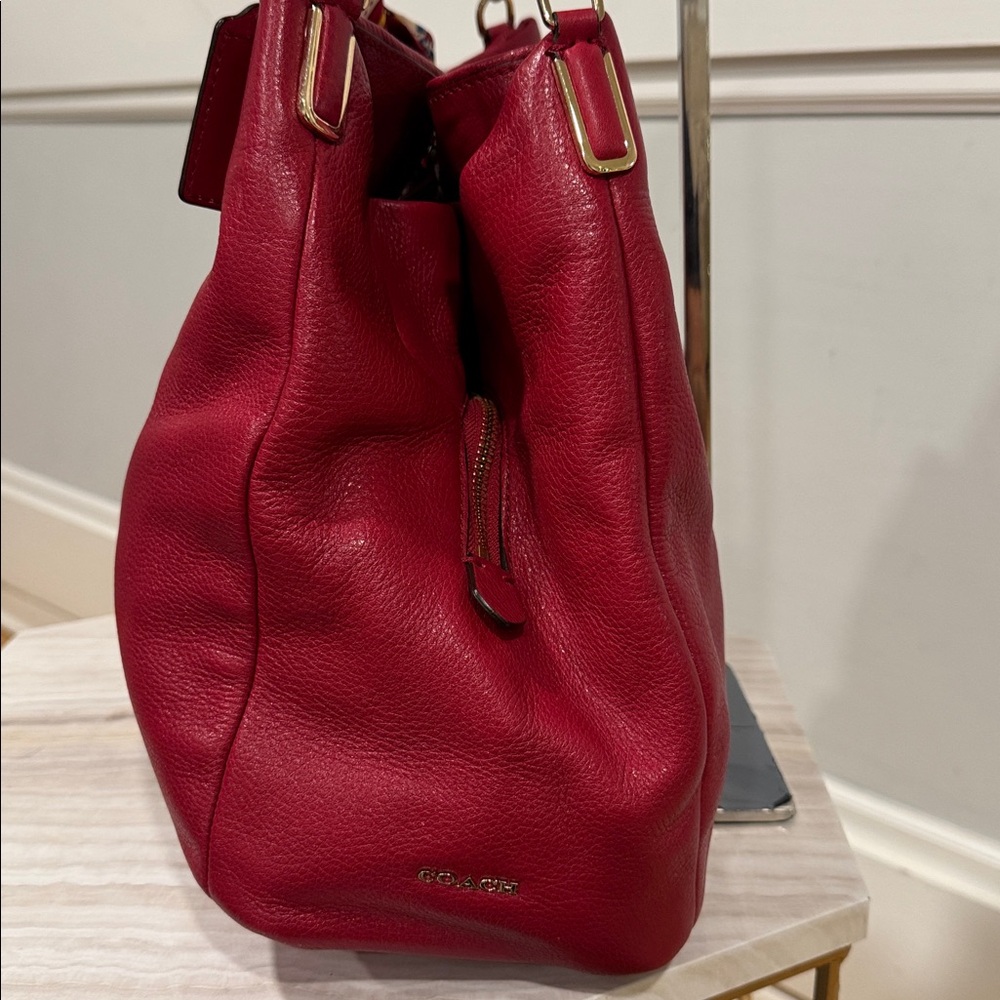 Coach Bag Madison Phoebe Red Leather Shoulder Bag - Picture 6 of 17